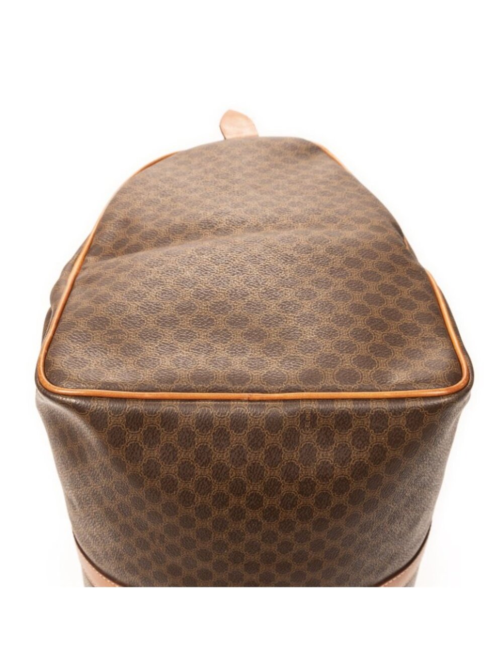 Celine Vintage Large Travel Boston Brown Macadam Canvas Shoulder Bag - Picture 7 of 10